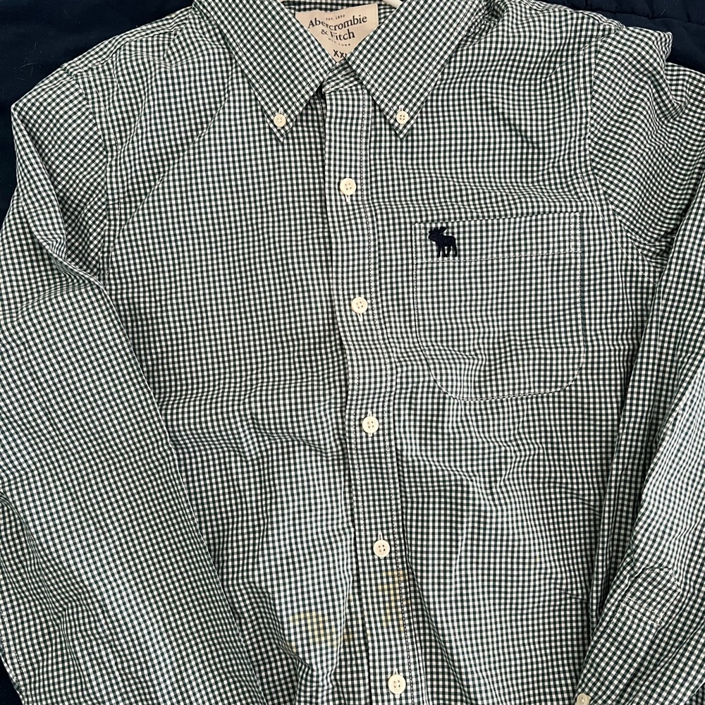 Abercrombie & Fitch Green Checkered Men's Shirt